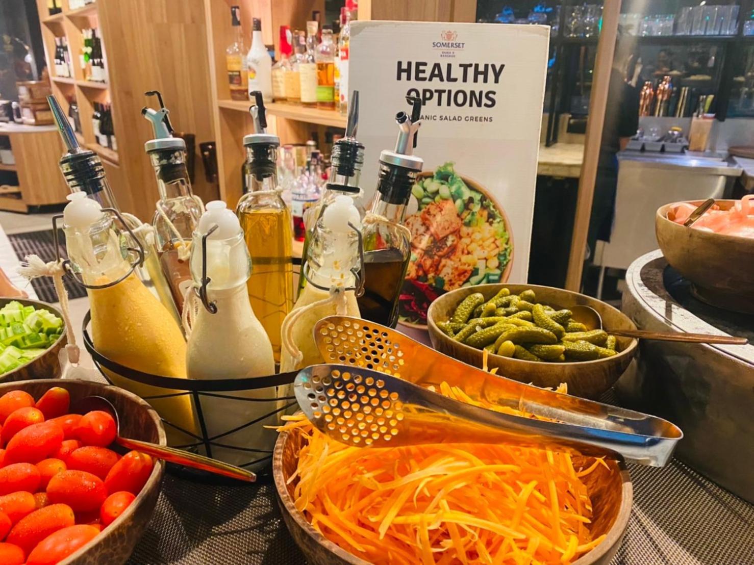 Somerset Rama 9 Бангкок Экстерьер фото Healthy options at a buffet