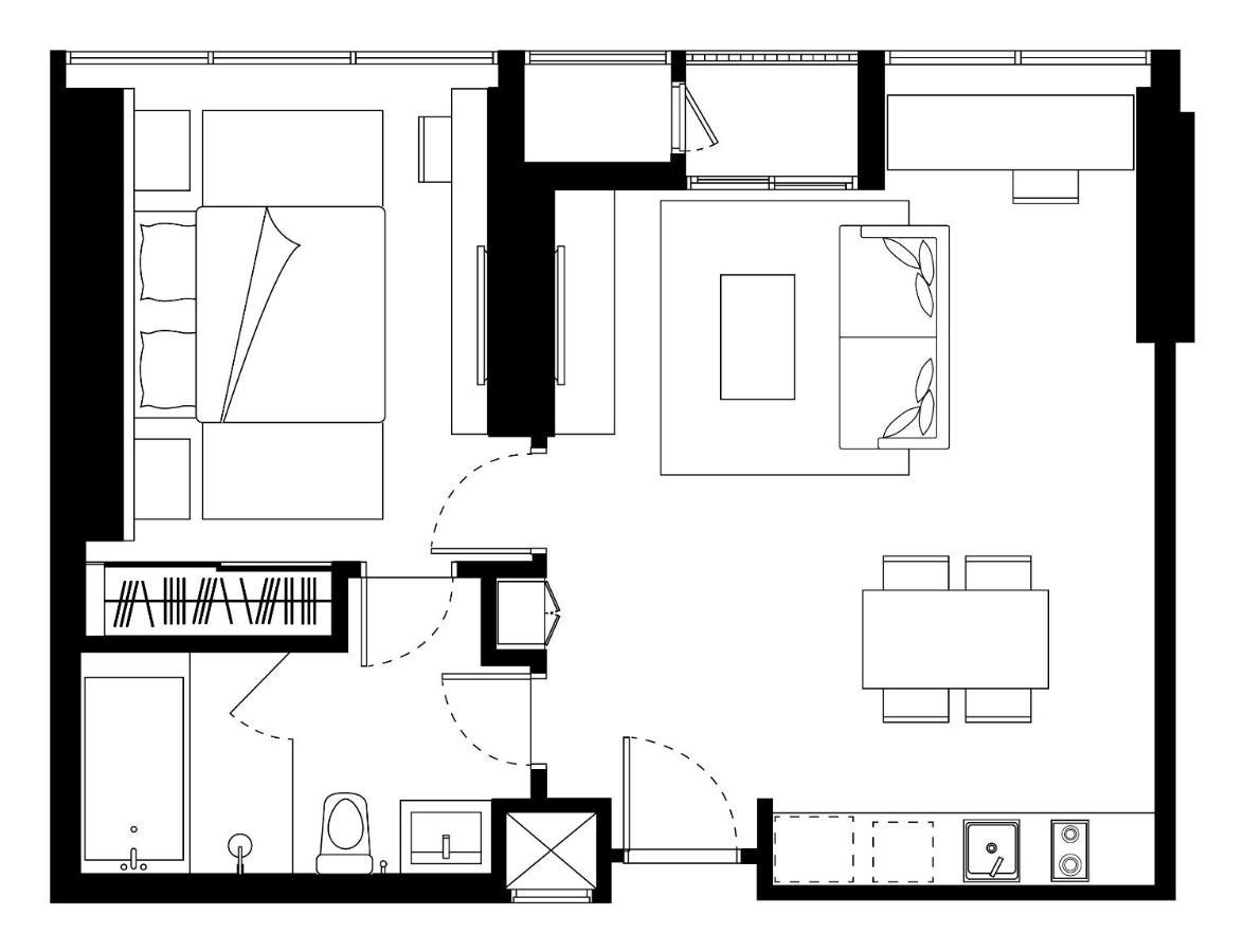 Somerset Rama 9 Бангкок Экстерьер фото A floor plan of a typical apartment